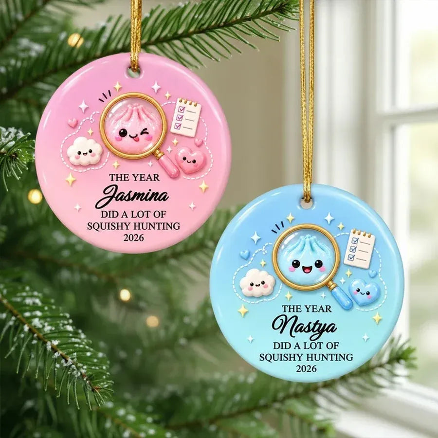Personalized Squishy Hunting Ceramic Ornament