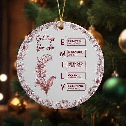 Bible Verses Ceramic Ornament with Floral Border