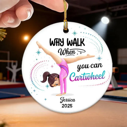 Personalized Gymnast Cartwheel Ornament or Car Hanger