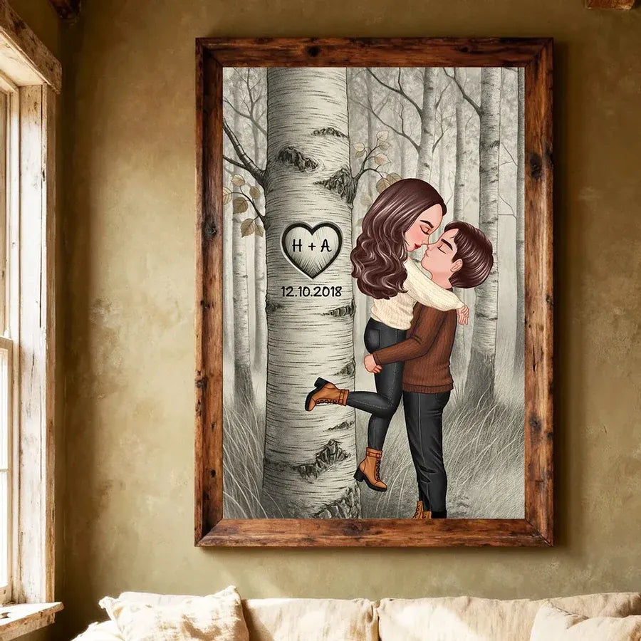 Personalized Forest Couple Poster or Canvas