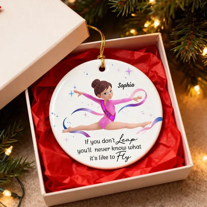 Personalized Gymnast Quote Ceramic, Acrylic or Wooden Ornament