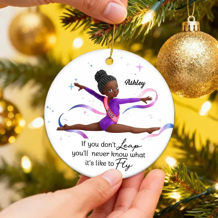 Personalized Gymnast Quote Ceramic, Acrylic or Wooden Ornament