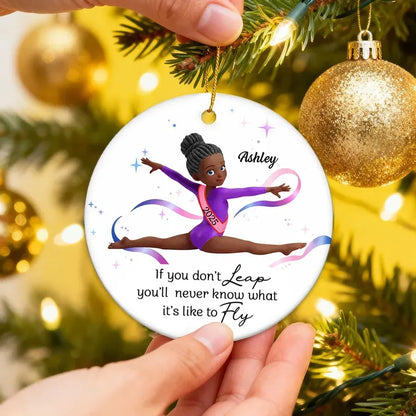 Personalized Gymnast Quote Ceramic, Acrylic or Wooden Ornament