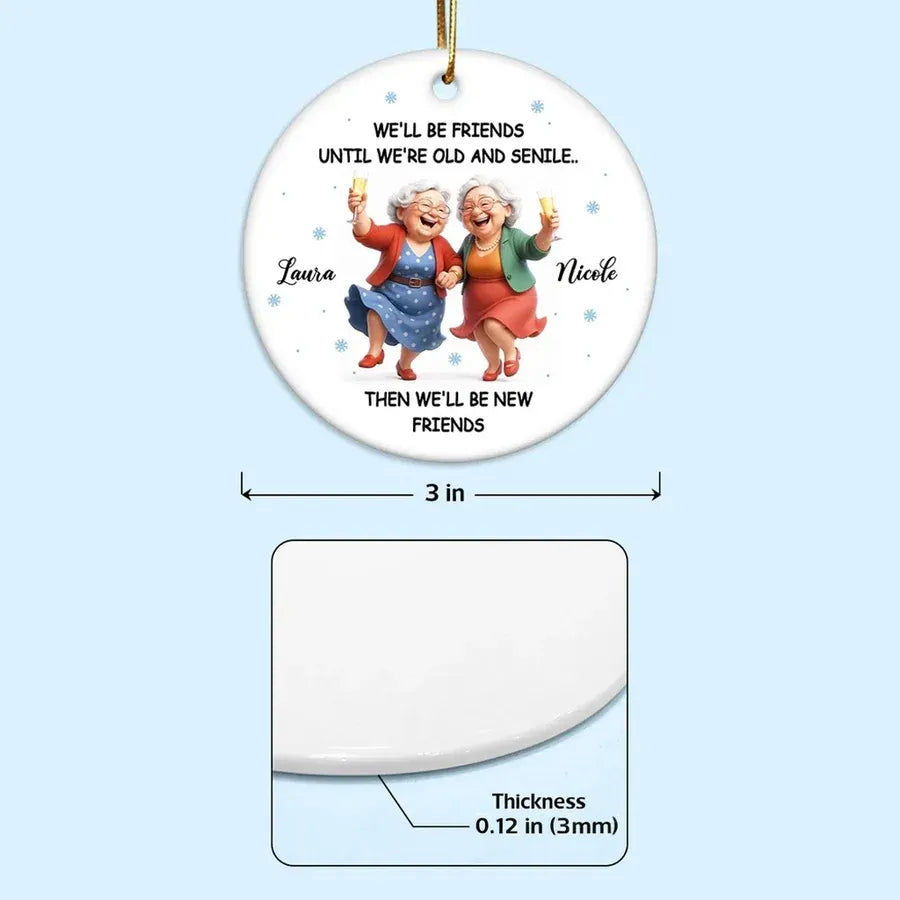 Personalized Best Friends Ceramic, Acrylic or Wooden Ornament