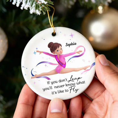 Personalized Gymnast Quote Ceramic, Acrylic or Wooden Ornament