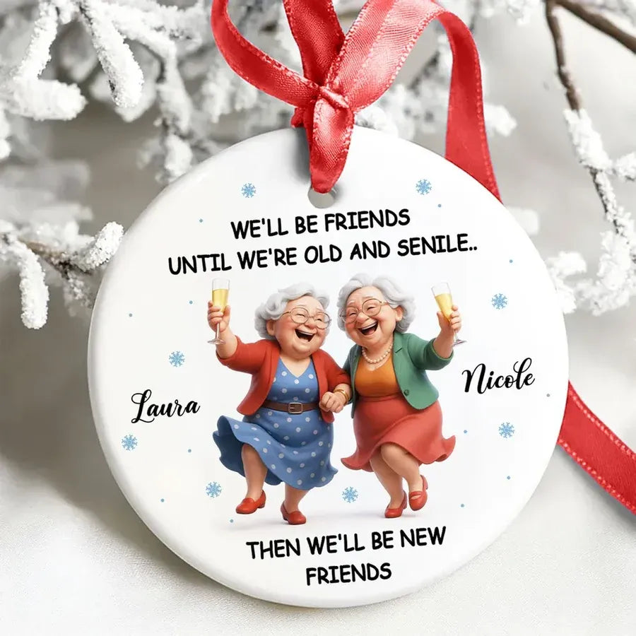 Personalized Best Friends Ceramic, Acrylic or Wooden Ornament