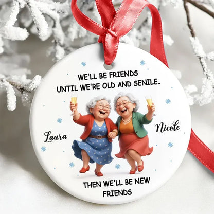 Personalized Best Friends Ceramic, Acrylic or Wooden Ornament