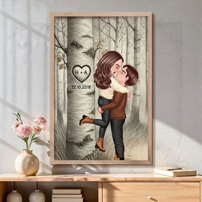 Personalized Forest Couple Poster or Canvas