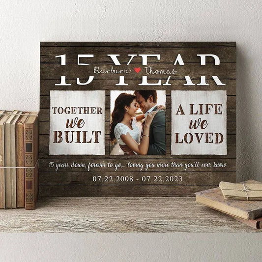 Personalized Anniversary Couple Photo Canvas or Poster