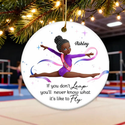 Personalized Gymnast Quote Ceramic, Acrylic or Wooden Ornament