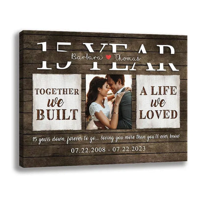 Personalized Anniversary Couple Photo Canvas or Poster