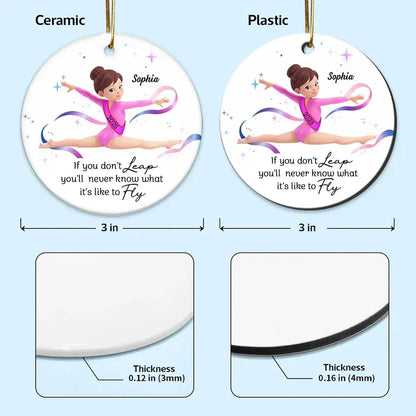Personalized Gymnast Quote Ceramic, Acrylic or Wooden Ornament
