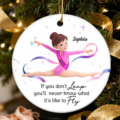 Personalized Gymnast Quote Ceramic, Acrylic or Wooden Ornament