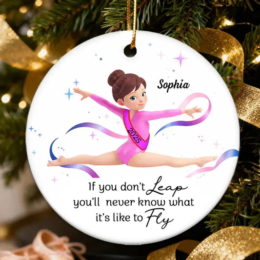 Personalized Gymnast Quote Ceramic, Acrylic or Wooden Ornament