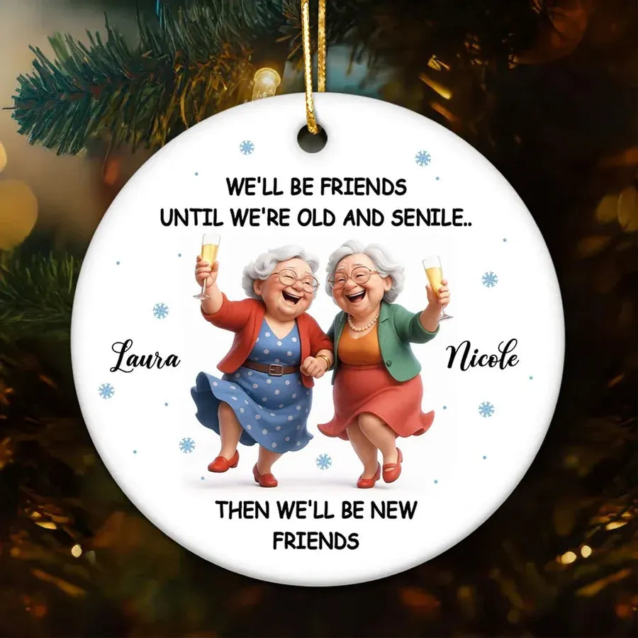 Personalized Best Friends Ceramic, Acrylic or Wooden Ornament