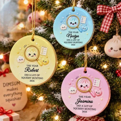 Personalized Squishy Hunting Ceramic Ornament