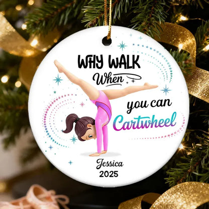 Personalized Gymnast Cartwheel Ornament or Car Hanger
