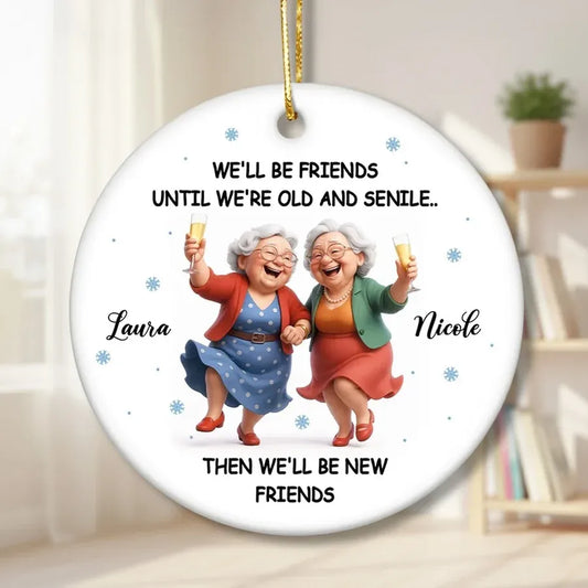 Personalized Best Friends Ceramic, Acrylic or Wooden Ornament