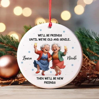Personalized Best Friends Ceramic, Acrylic or Wooden Ornament
