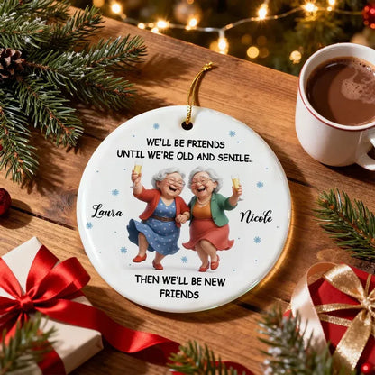 Personalized Best Friends Ceramic, Acrylic or Wooden Ornament