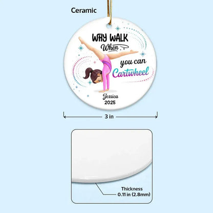 Personalized Gymnast Cartwheel Ornament or Car Hanger