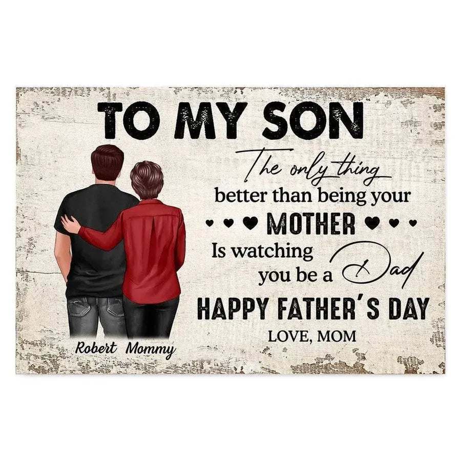 Personalized Son’s Fatherhood Poster or Canvas